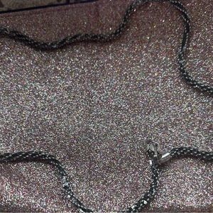 Sterling silver black and silver necklace.